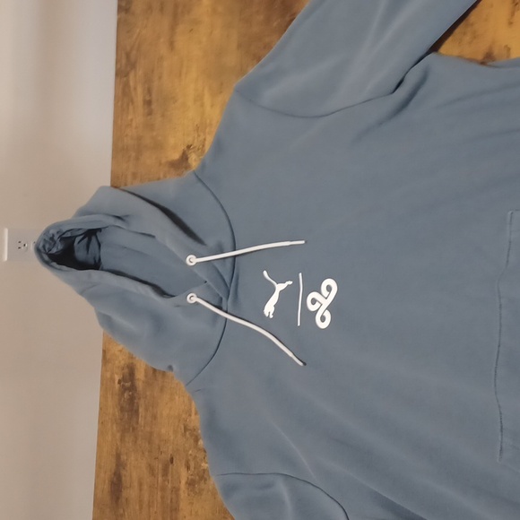 Puma Cloud 9 Gaming Collab Slate Blue Hoodie with White Accents-M - Picture 1 of 4